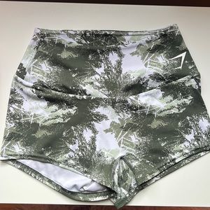 Gymshark Training Shorts Green Camo Print